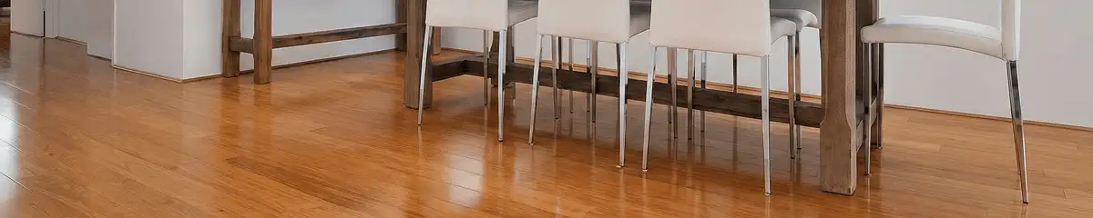 Professionally installed and refinished bamboo flooring in a residential home, showcasing smooth finish and natural wood tones in Raleigh, NC