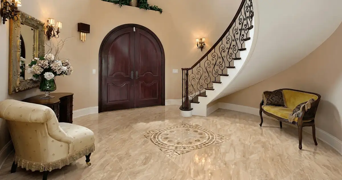Entrance hall with professionally installed ceramic tile flooring in Raleigh NC